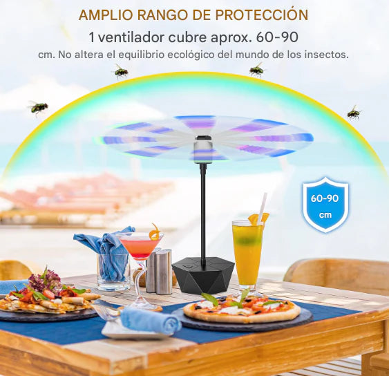 Protege tu comida del ataque de moscas 🦟✨ con este ventilador de mesa 🌀