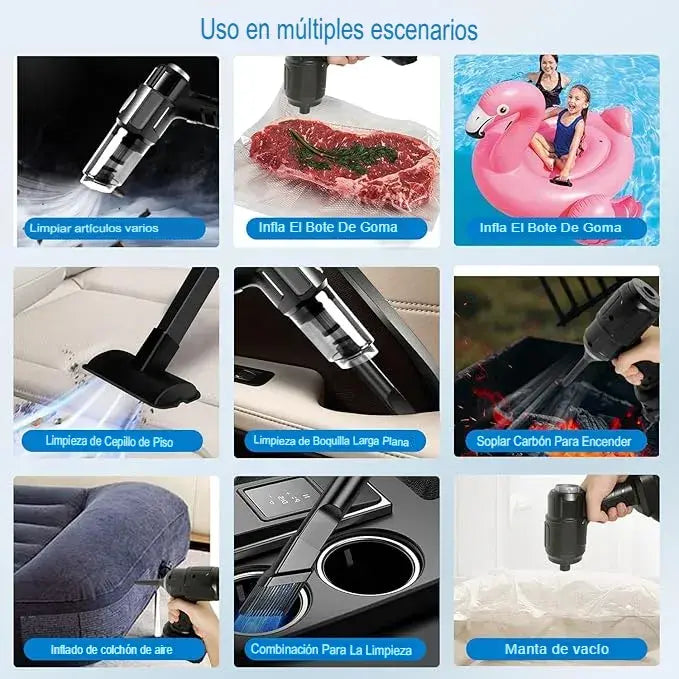Aspiradora Portátil TurboClean – 2 en 1 Inalámbrica, Potente y Compacta con  ¡Envío Gratis!