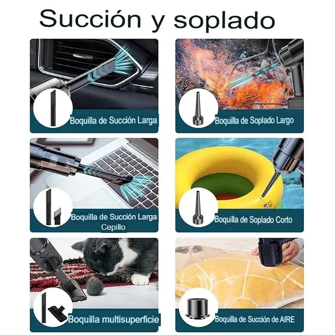 Aspiradora Portátil TurboClean – 2 en 1 Inalámbrica, Potente y Compacta con  ¡Envío Gratis!