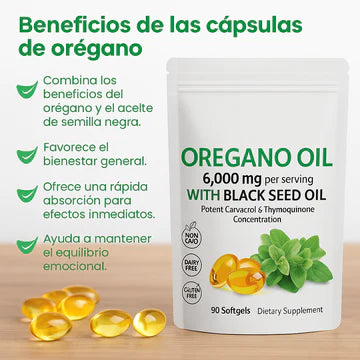 Aceite de Orégano 6000 mg + Semilla Negra 💊 Bienestar natural diario 🚚 Envío GRATIS