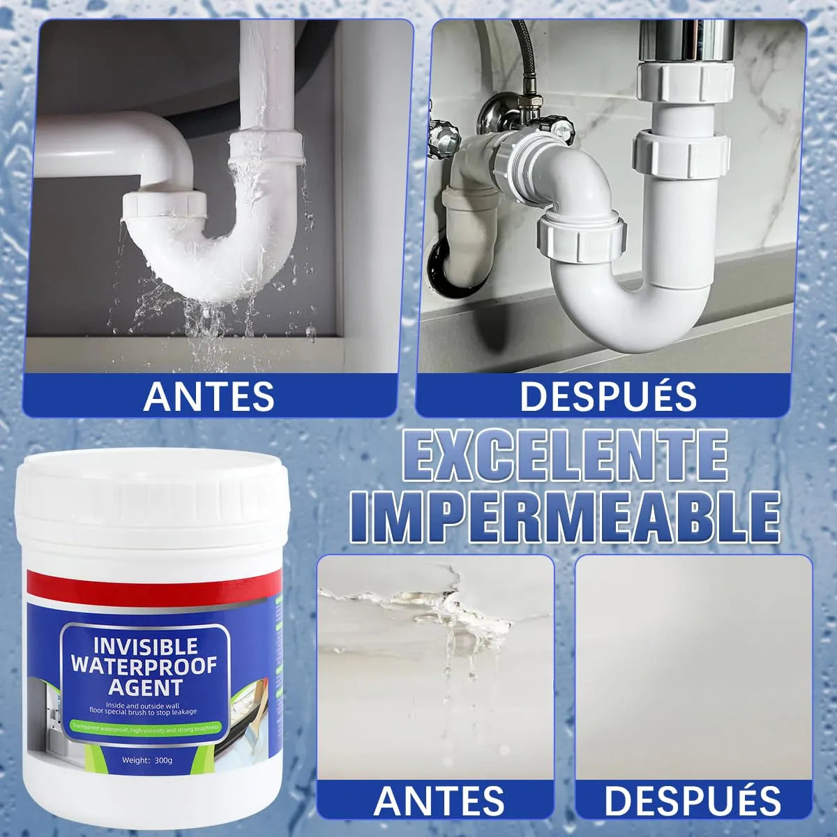 💦 Impermeabilizante Invisible Transparente 1 KL - Protección Total Contra Filtraciones + Envio Gratis