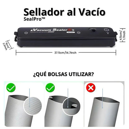 SealPro™: ¡Conserva tu comida FRESCA en segundos!  Llévatelo AHORA +  10 bolsas GRATIS
