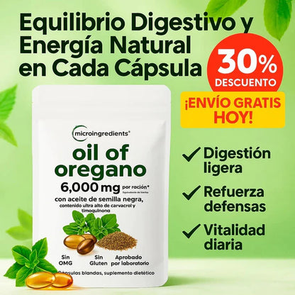 Aceite de Orégano 6000 mg + Semilla Negra 💊 Bienestar natural diario 🚚 Envío GRATIS