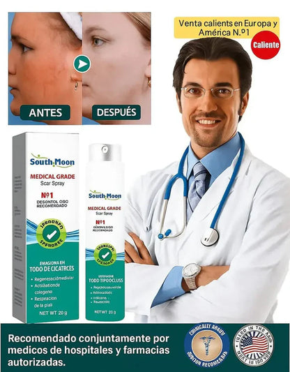 Spray Regenerador South Moon – Fórmula dermatológica avanzada para borrar cicatrices + envío gratis