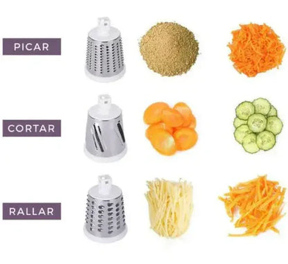 Rallador Giratorio PRO 3 en 1 🎁 Incluye Ebook de Recetas + Envío GRATIS