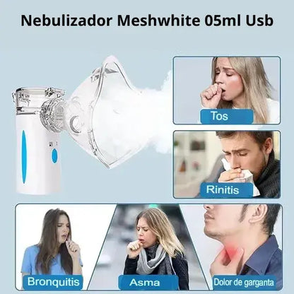 Nebulizador Portátil Ultrasónico Pro + Kit Familiar: ¡Recarga USB/Batería! + ENVIO GRATIS