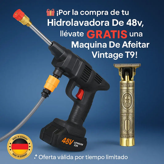 🎁 Compra tu Hidrolavadora Inalámbrica 48V + ¡GRATIS! Maquina De Afeitar Vintage T9