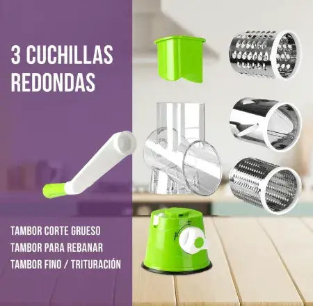 Rallador Giratorio PRO 3 en 1 🎁 Incluye Ebook de Recetas + Envío GRATIS