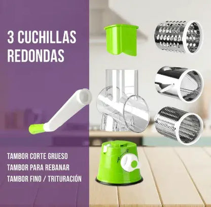Rallador Giratorio PRO 3 en 1 🎁 Incluye Ebook de Recetas + Envío GRATIS